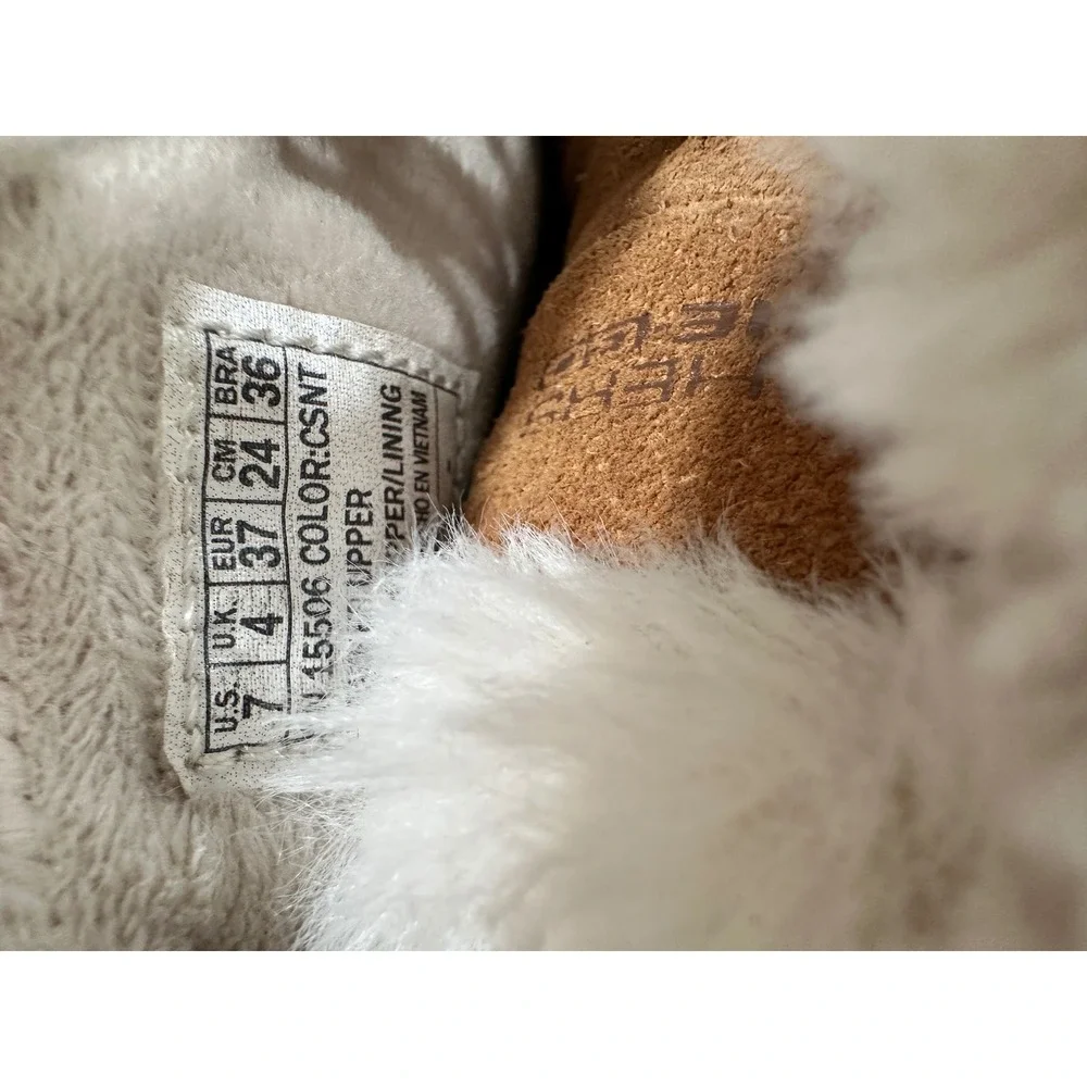 Skechers On-the-GO Joy Women 7 Chestnut Suede Faux Fur‎ Lace Up Boots
